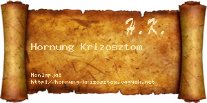 Hornung Krizosztom névjegykártya